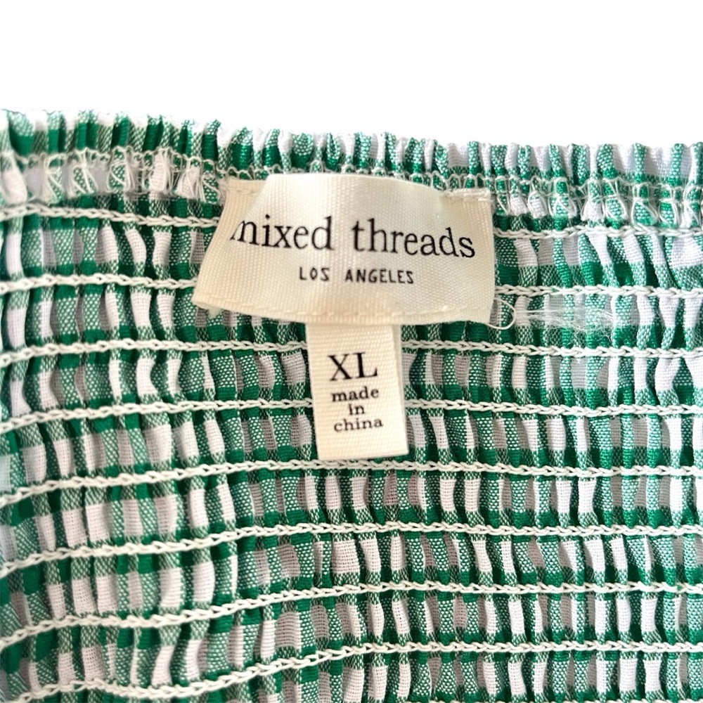 Gingham Cottagecore Dress Size XL Soft Girl Milkmaid Picnic Twee Green White NWT - Picture 7 of 9